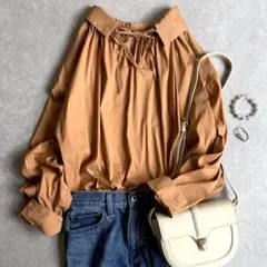 美品 トゥモローランドコレクション ストレッチブロード ハイネックブラウス