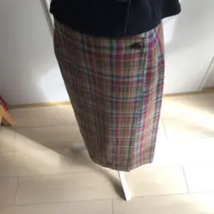 チェック柄タイトスカート