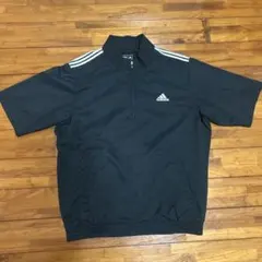adidas ハーフジップ 半袖シャツ ブラックのサムネイル