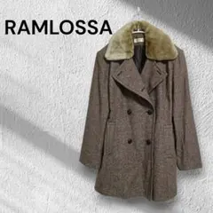 RAMLOSSA ラムロッサ 11AR ファー襟付き ツイードコート ハーフ丈