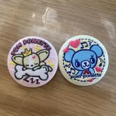 ナルミヤ　刺繍缶バッジ　ポンポネット