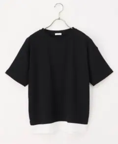 【新品】★CINEMA CLUB★ 裾レイヤード風テレコT(ブラック)★のサムネイル