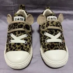 17cm 美品　非売品　コンバース　オールスター　ヒョウ柄耳付きスニーカー
