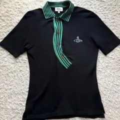 ★変形★ Vivienne Westwood MAN ポロシャツ 半袖 黒 緑