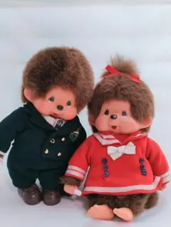 美品✨ビンテージ モンチッチ ペア 男の子＆女の子 昭和レトロ ぬいぐるみ