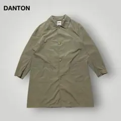 DANTON ステンカラーコート　ベージュ　同色刺繍ロゴ
