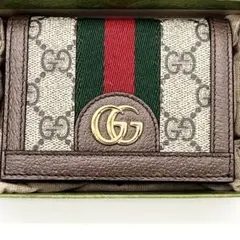 【新品未使用品】グッチ 折り財布 オフィディア シェリーライン マーモント GG