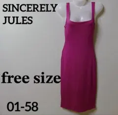 SINCERELY JULES ピンク ノースリーブ ワンピース 膝丈