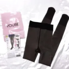 ユービーYOUBE#07 着圧+裏起毛ストッキング風タイツ M〜L イエベさんに