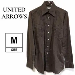【美品】UNITED ARROWS コットン M 刺繍長袖シャツ