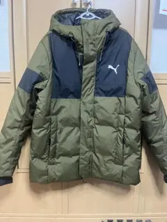 PUMA フード付きダウンジャケット オリーブグリーン