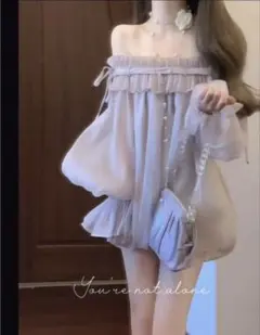 オフショルダー　ピンク　ワンピース　ブラウス　リボン　スナイデル　韓国　ZARA