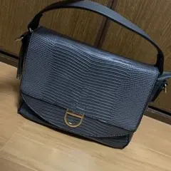 FIRANO ハンドバッグ ショルダー付き クロコ　グレー