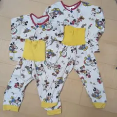 ミッキー、ミニー柄パジャマセット 100cmと90cm