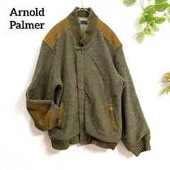 アーノルドパーマー ブルゾン ジャケット L カーキ 異素材 切替 レトロ 希少