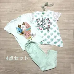 女の子 夏服4点セット 140〜150 まとめ売り Tシャツ パンツ コーデ売り