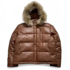 リューグーレザーズ　ダウン　ファー　馬革 3L ブラウン　肉厚　フード脱着可