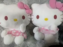 ハローキティLLぬいぐるみピンクチェックver.　2個