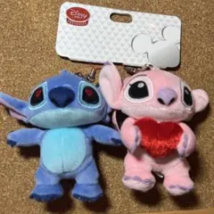 スティッチとエンジェルのぬいぐるみキーチェーンセット