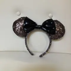 ミニーちゃん　カチューシャ　スパンコール　ブラウン