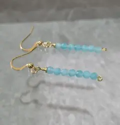 天然石　アマゾナイト ピアス　ハンドメイド