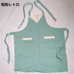 昭和レトロ ポップ 花柄 ミントグリーンエプロン 白レース フリルのサムネイル