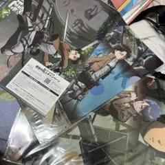 進撃の巨人　SEGA どん兵衛　クリアファイル　3枚　リヴァイ　エレン