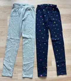 新品未使用&着用1回　GAP キッズ　レギンス　2枚　ラメグレー　星柄ネイビー