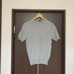 BEAMS F ビームスエフ イタリア製 半袖ニット コットン グレー 46美品