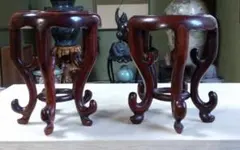 花台 ２点セット 香炉台 置台 ミニ盆栽 盆栽 唐木 ミニ鉢 盆栽小鉢 盆栽鉢