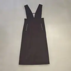 【新品】ブラウングレー Vネック サロペット