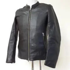 美品△STUDIOUS ステュディオス レザージャケット 黒 サイズ1 羊革のサムネイル