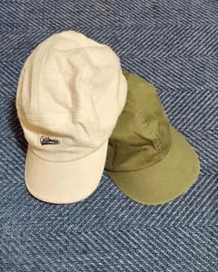CAP2個セットです♪白、オリーブ☆シンプルデザイン