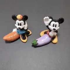 ディズニー/ミッキー/ミニー/野菜モチーフ箸置き/2個セット/陶器小物