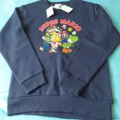 マリオ トレーナー 裏起毛 140 紺色 未使用タグつき しまむら