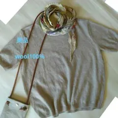 wool100%半袖セーター