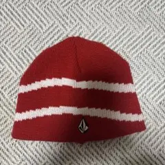Volcom ニット帽 ビーニー レッド ホワイト