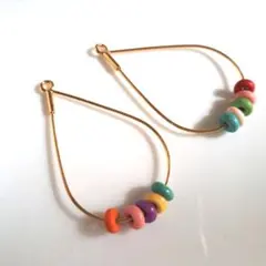ビーズのフープピアス・イヤリング