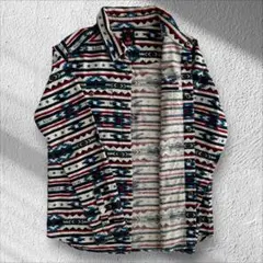 【X-girl】ネイティブ柄 ネルシャツ ロゴ刺繍 マルチカラー S【F24】