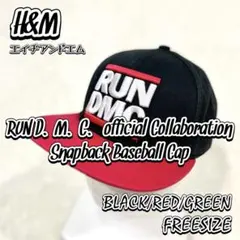 【H&M】 RUN DMC 公式コラボ ベースボールキャップ BK フリーのサムネイル