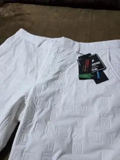 新品未使用☆PING ホワイトモノグラム柄ソニックキルト ゴルフパンツ 3L