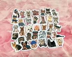 ヨークシャーテリア犬のフレークシール2種セット