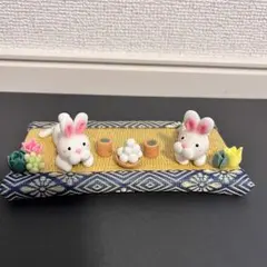 お月見うさぎ(粘土細工)樹脂粘土