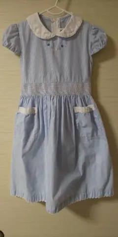 アートレター 水色ストライプワンピース130