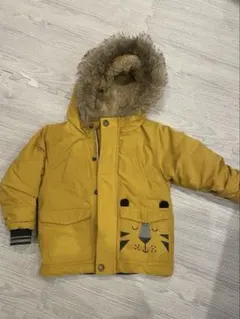 NEXT トラ刺繍付きイエロー中綿アウター 95cm未満
