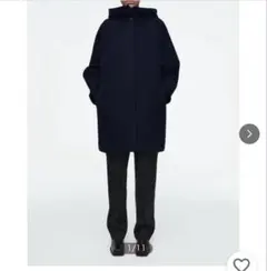 COS オーバーサイズダブルフェイスウールコート　ネイビー　コスのサムネイル