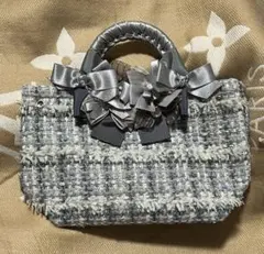 【lecreative】新品未使用 リボン付きハンドバッグ ショルダー付きセット