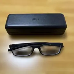 JINS メガネ　スクエア型　黒縁　ケースつき