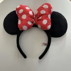 ミニーちゃん　スパンコールカチューシャ　ディズニーカチューシャ