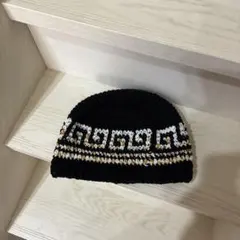 【手編み】ニット帽•ビーニー（雷紋柄）